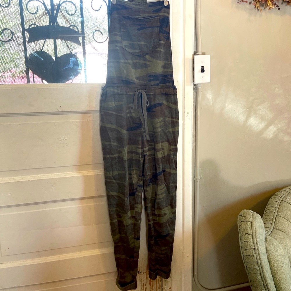 Knit Camo Overalls